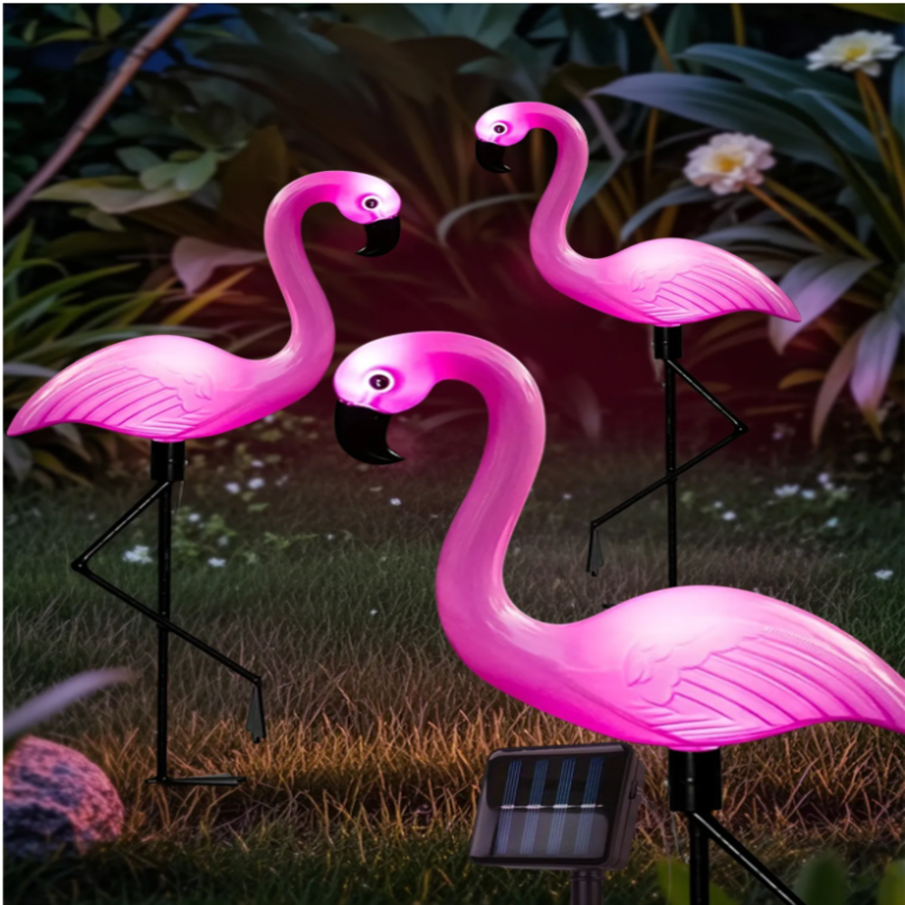 Renewable Energy Solar - 3Pcs Solar Powered Flamingo Ground Stake