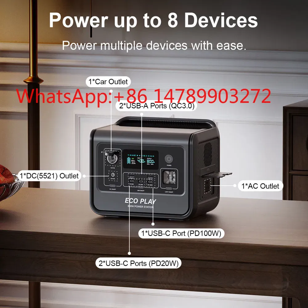Portable Power Station - 800W 512Wh Solar Power Station, Dual