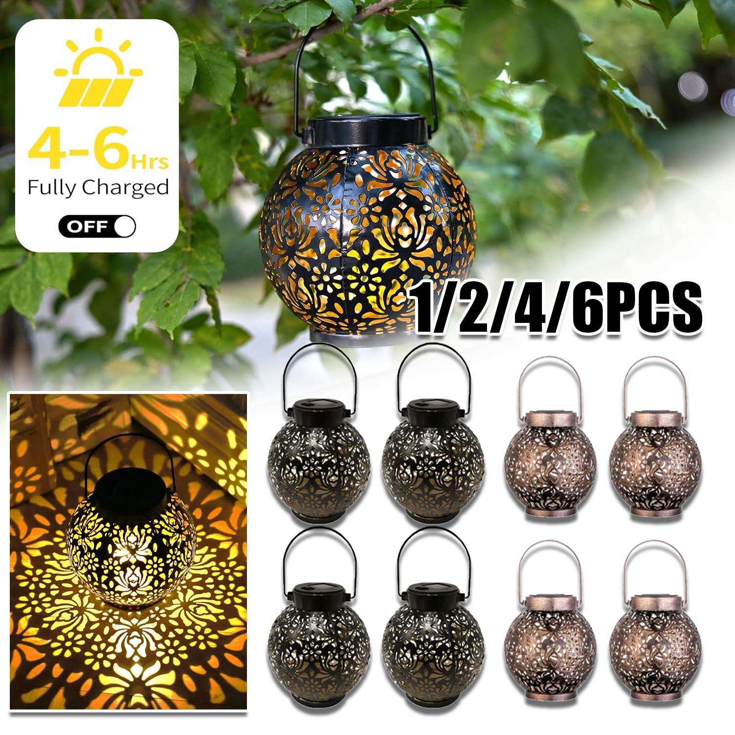 Renewable Energy Solar - 1-6PCS Moroccan Solar Lanterns Outdoor Waterproof