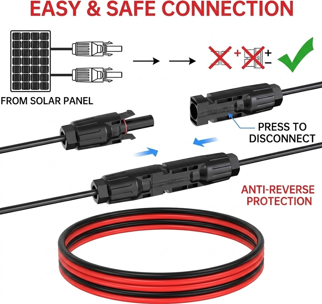Superbat 12AWG 10FT Solar to X – Solar Cable Mc4 Connector recenzja i cena
