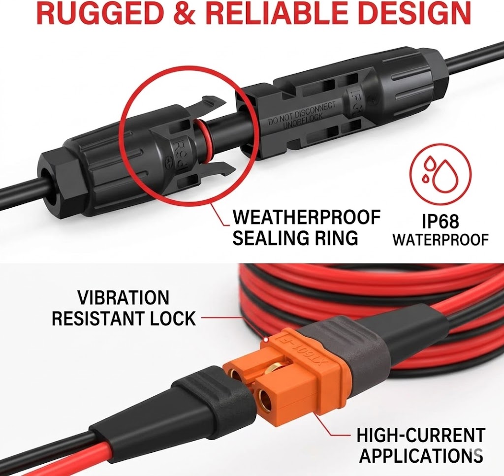 Superbat 12AWG 10FT Solar to X – Solar Cable Mc4 Connector recenzja i cena
